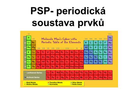 PSP- periodická soustava prvků