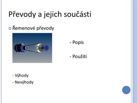 Převody a jejich součásti