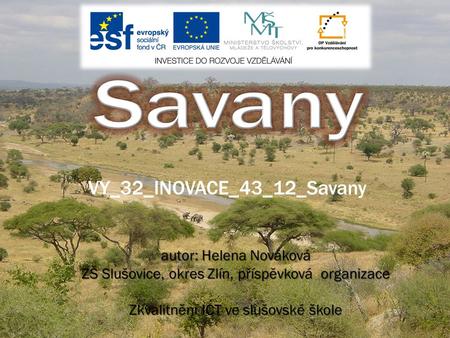 Savany VY_32_INOVACE_43_12_Savany autor: Helena Nováková