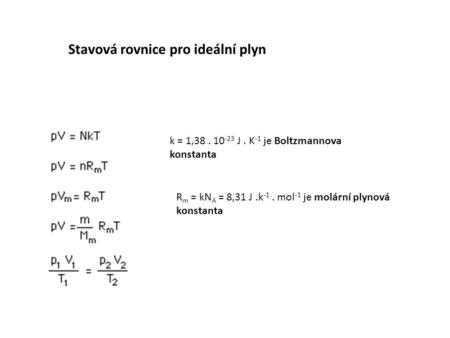 Stavová rovnice pro ideální plyn