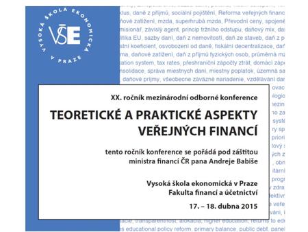 Výsledky studentské sekce konference Teoretické a praktické aspekty veřejných financí 2015 1Vojtěch Pinter Vysoká škola báňská - Technická univerzita.