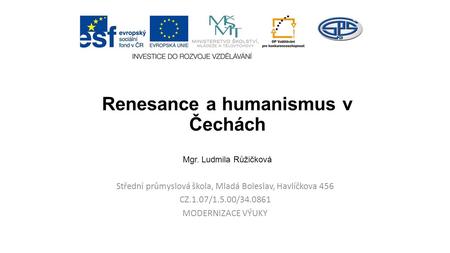Renesance a humanismus v Čechách