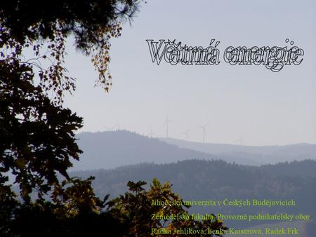 Větrná energie Větrná energie