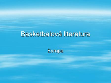 Basketbalová literatura