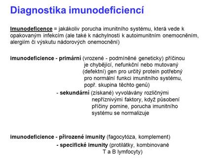 Diagnostika imunodeficiencí