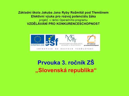 Prvouka 3. ročník ZŠ „Slovenská republika“