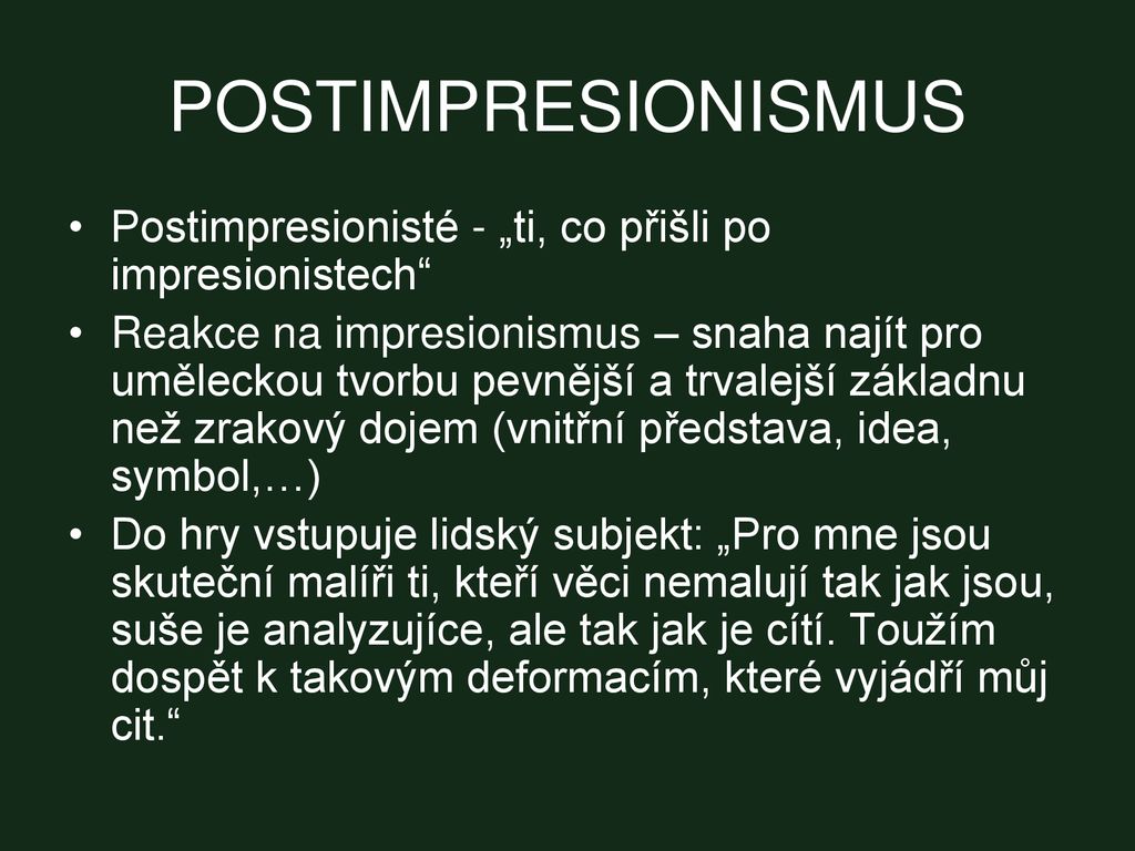 Co je to postimpresionismus?