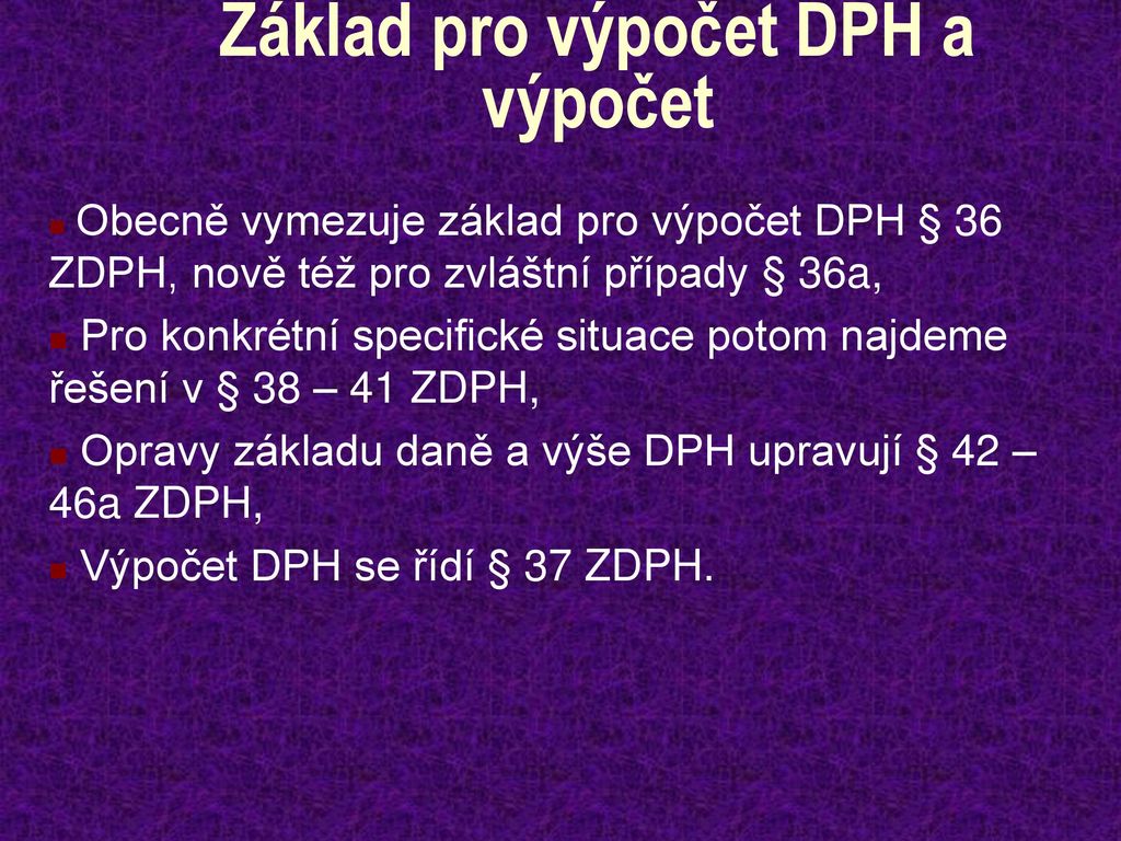 Co je základ daně pro DPH?