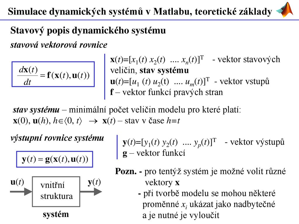 Simulace Dynamickych Systemu V Matlabu Teoreticke Zaklady Ppt Stahnout