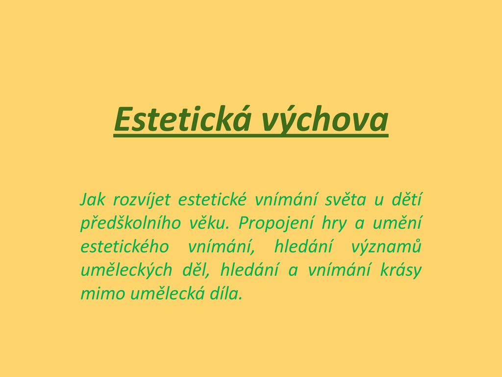 Co je estetické vnímání?