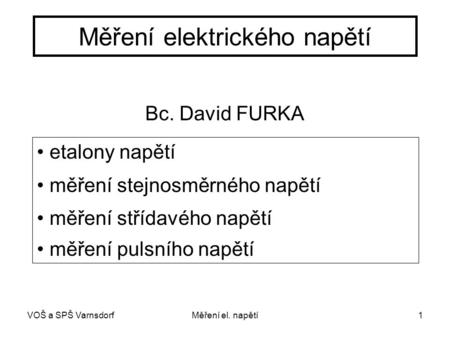 Měření elektrického napětí