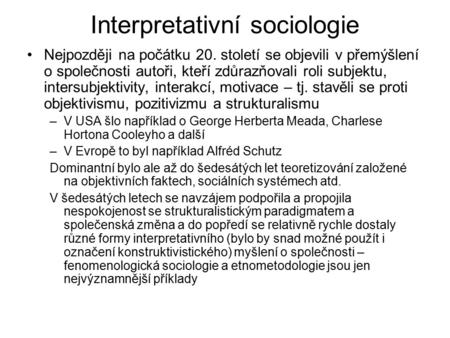 Interpretativní sociologie