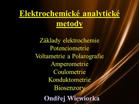 Elektrochemické analytické metody