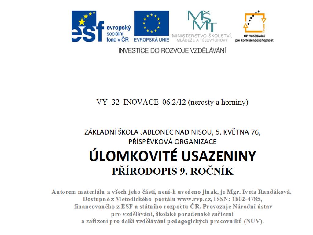 Ulomkovite Usazeniny Ppt Stahnout