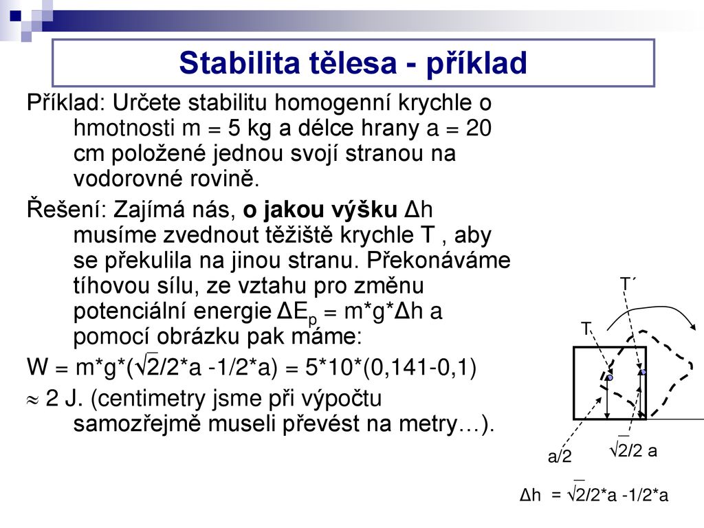 Co je to stabilita tělesa?