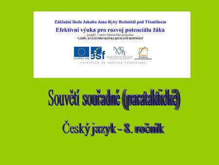Vypracovala: Mgr. Věra Sýkorová Použitá literatura: E. Hošnová a kol.: ČESKÝ JAZYK pro základní školy, SPN, Praha, 2008. V. Hartmannová: JAZYKOVÉ ROZBORY.