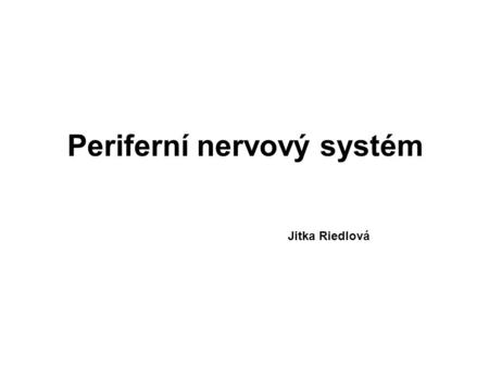 Periferní nervový systém