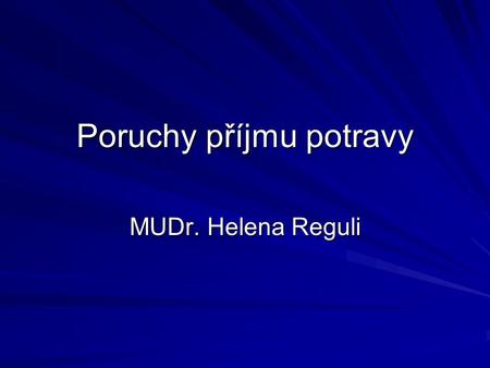 Poruchy příjmu potravy