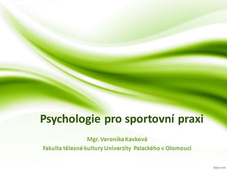Psychologie pro sportovní praxi