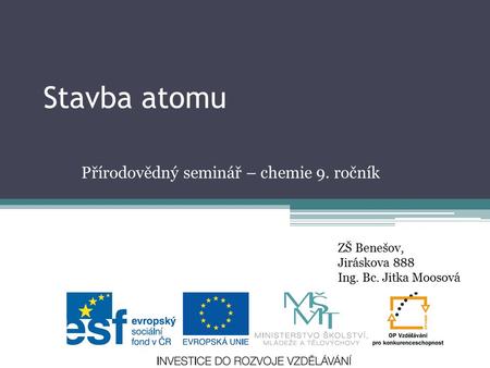 Přírodovědný seminář – chemie 9. ročník