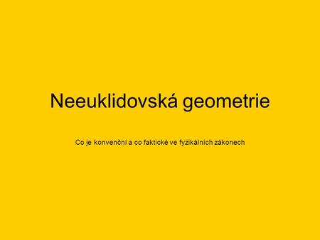 Neeuklidovská geometrie