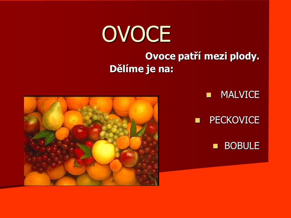 Jaké ovoce patří do Malvic?