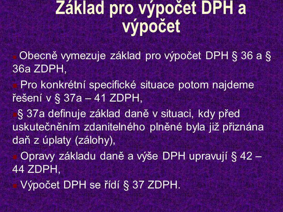 Jak vypočítat DPH ze základu?