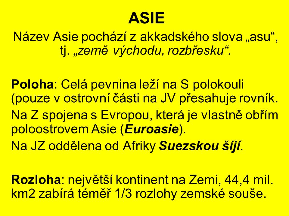 Jak vznikl název Asie?