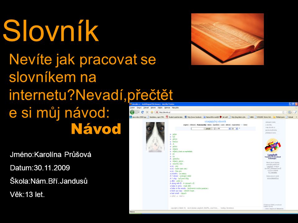 Jak pracovat se slovníkem?