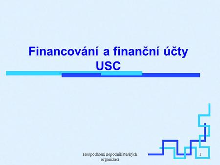 Hospodaření nepodnikateských organizací 1 Financování a finanční účty USC.