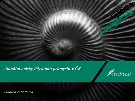 Aktuální otázky těžebního průmyslu v ČR Listopad 2012 Praha.
