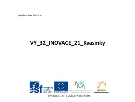 VY_32_INOVACE_21_Kvasinky Identifikátor školy: 600 150 569.