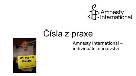 Čísla z praxe Amnesty International – individuální dárcovství.