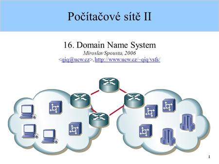 1 Počítačové sítě II 16. Domain Name System Miroslav Spousta, 2006,