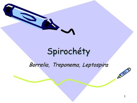 1 SpirochétySpirochéty Borrelia, Treponema, Leptospira.