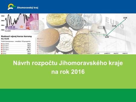 Návrh rozpočtu Jihomoravského kraje na rok 2016. 2  RJMK dne 30.11.2015 projednala návrh rozpočtu JMK na rok 2016 a doporučila ZJMK ke schválení.  Rozpočet.