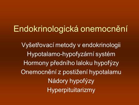 Endokrinologická onemocnění