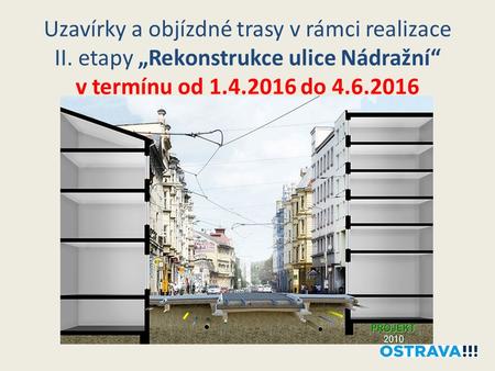 Uzavírky a objízdné trasy v rámci realizace II. etapy „Rekonstrukce ulice Nádražní“ v termínu od 1.4.2016 do 4.6.2016.