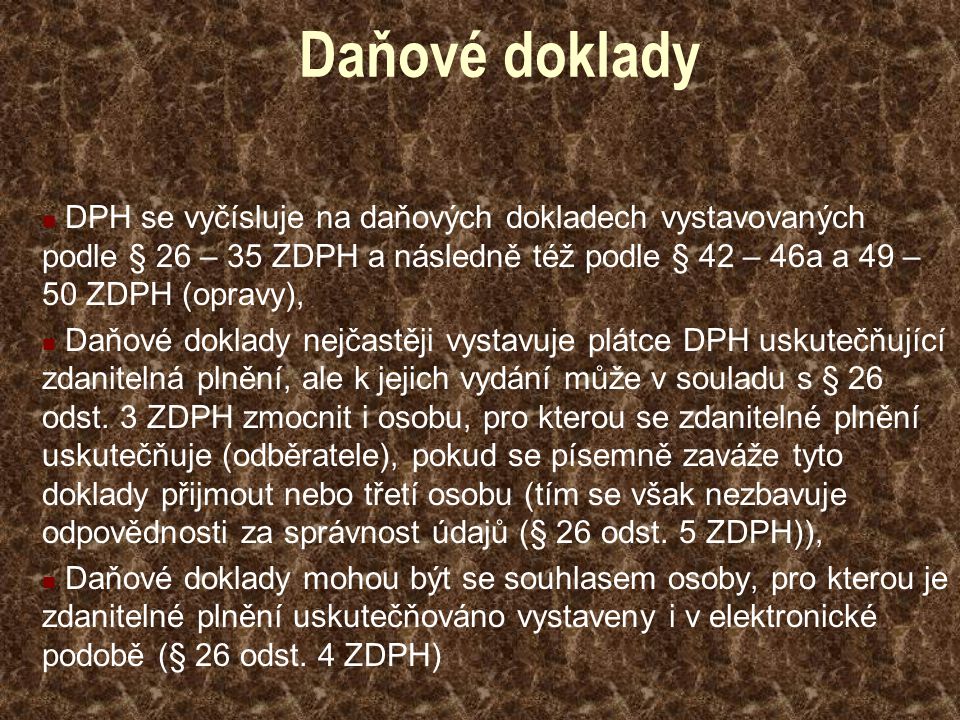 Kdo vystavuje daňové doklady?