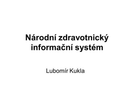 Národní zdravotnický informační systém
