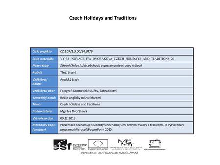 Czech Holidays and Traditions