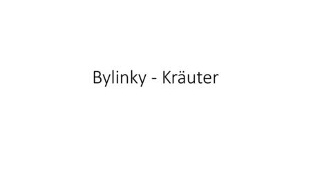 Bylinky - Kräuter.