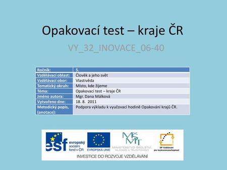 Opakovací test – kraje ČR