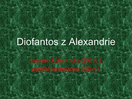 Diofantos z Alexandrie