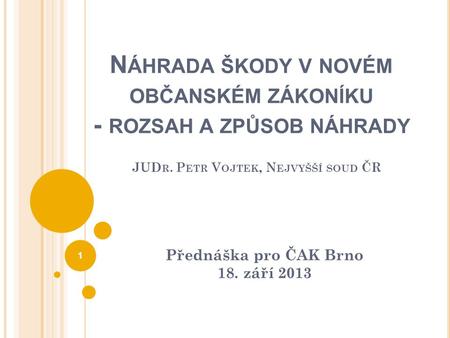 Přednáška pro ČAK Brno 18. září 2013