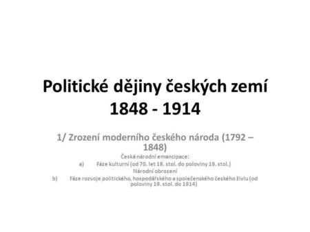 Politické dějiny českých zemí