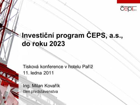 Investiční program ČEPS, a.s., do roku 2023