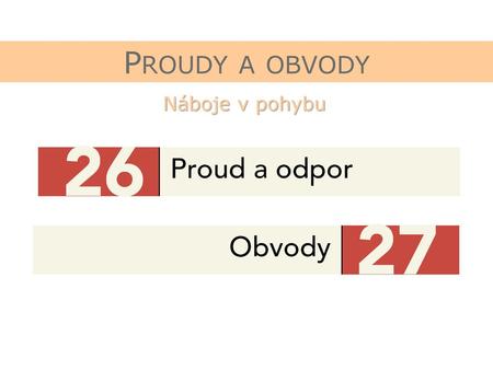 Proudy a obvody Náboje v pohybu.