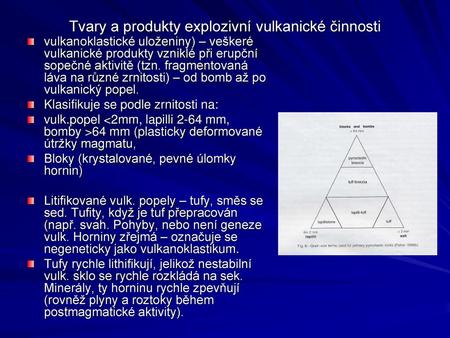 Tvary a produkty explozivní vulkanické činnosti