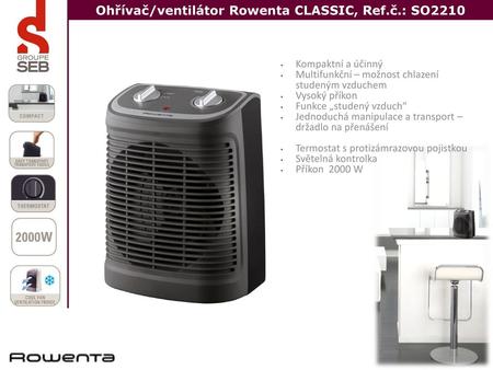 Ohřívač/ventilátor Rowenta CLASSIC, Ref.č.: SO2210